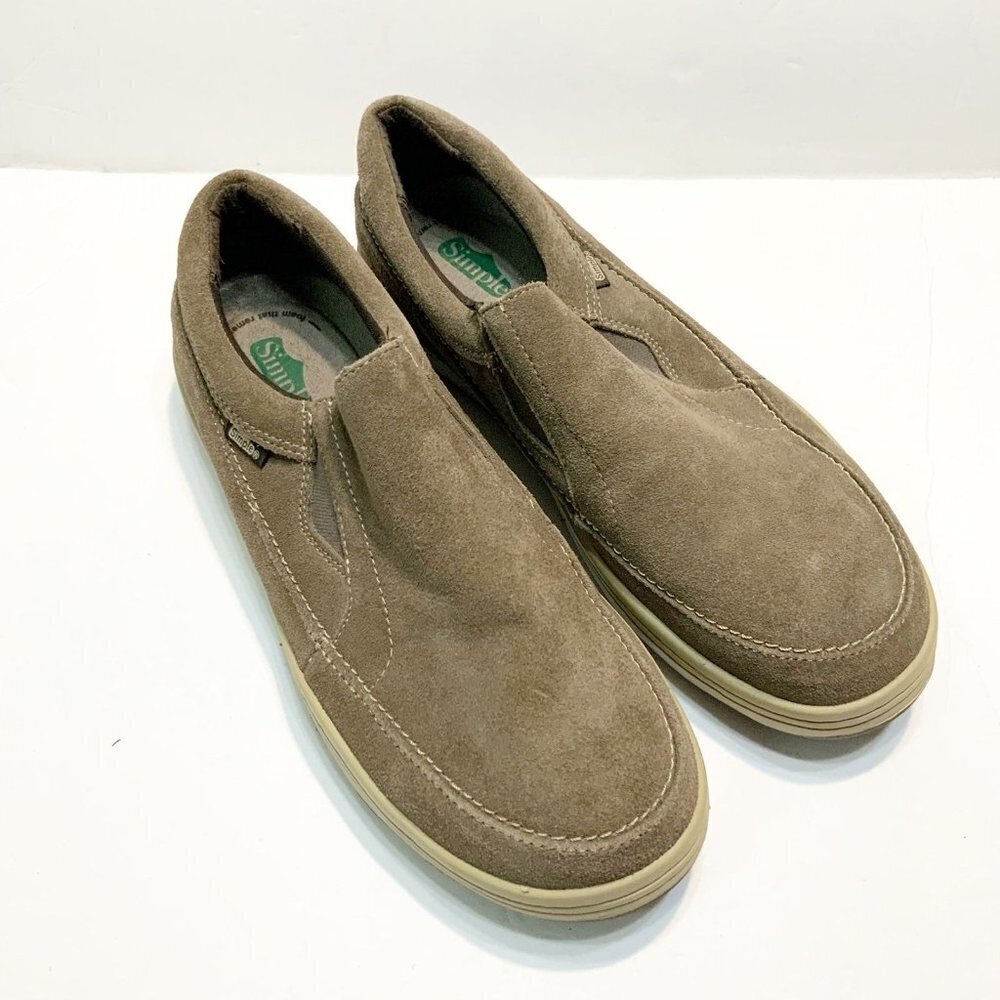 Simple Men's Suede Leather Natural Brown Comfort shoes size 11.5M